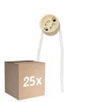 Mehrfachpackung 25x Universal GU10 Sockel - Universele GU10 Fitting - Weiß 0.1m - 2 pole 0.5mm2 (Für Noxion)